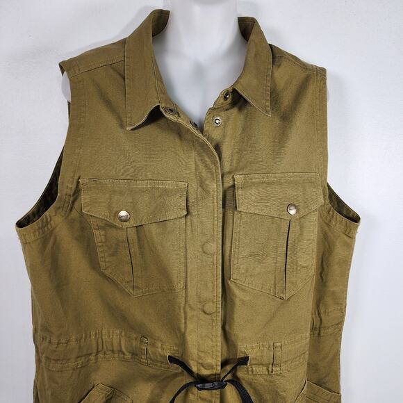 Duluth Trading Women's Rootstock Gardening Tunic Vest Olive Green Large Utility - Picture 3 of 16